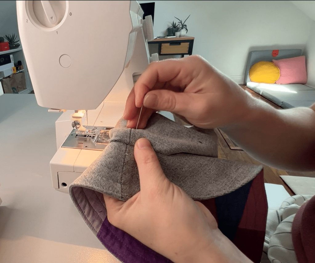 How to make a bucket hat - join brim and hat tops together